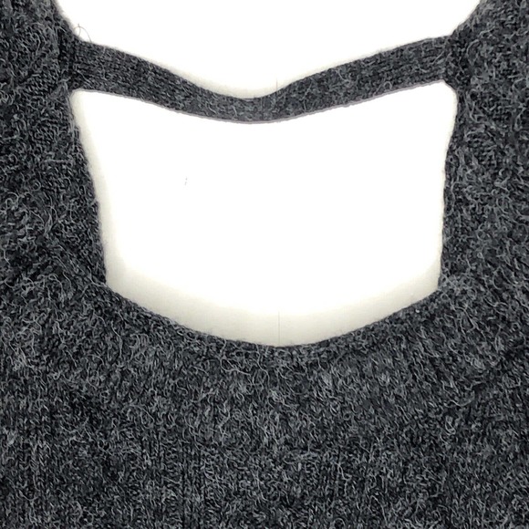 NWT Topshop Womens Open Back Ruffle‎ Detail Sweater Size 0-2 Charcoal Gray - Picture 8 of 12